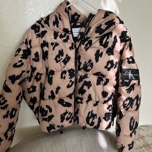 Calvin Klein Jeans Leopard Print Puffer Jacket